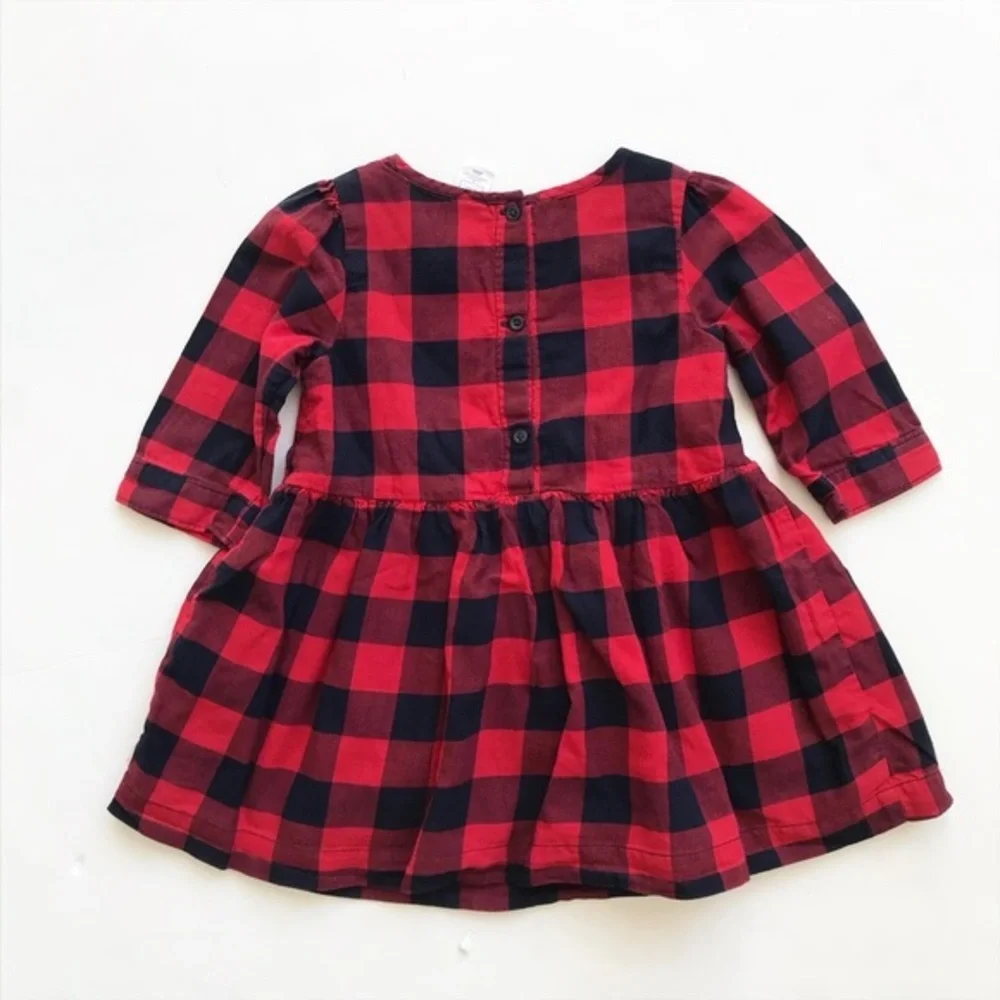 Babygap red/blue buffalo plaid dress EUC 2T